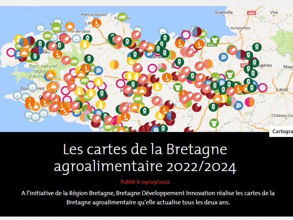 Cartographie filière algues en Bretagne. 
